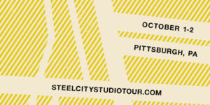 Yellow texture on a cream background with the text October 1-2 Pittsburgh PA SteelCityStudioTour.com